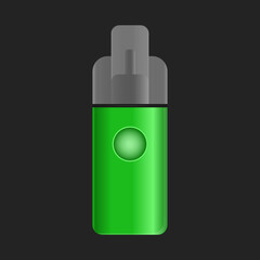 Compact electronic cigarette. Green vape. Vector