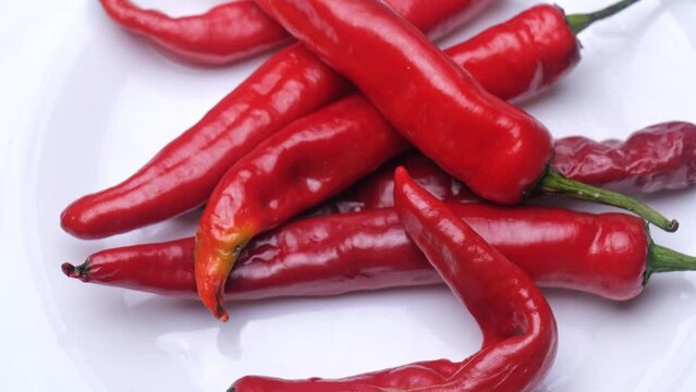 red chili pepper close-up rotation