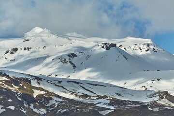 Volcano Ice Cap Eyjafjallajokull in Iceland