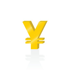 Obraz premium 3d gold Japan yen symbol vector graphics