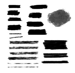 Abstract ink black stock brush set, vector ink brush set, grunge brush for design. 
