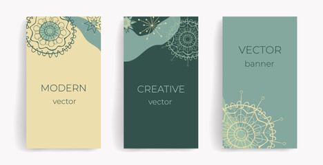 Winter set vector seamless patterns for the New Year, winter holidays, anniversary, party invitations, for cards, packaging, social media posts, stories, mobile apps, banner, web, internet ads