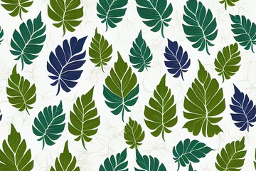 Bright tropical leaf seamless pattern.