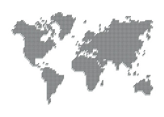 Dots World Map Vector stock illustration