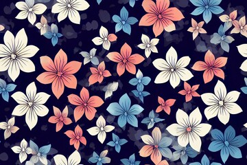 Vetor seamless floral colorful pattern on a white background