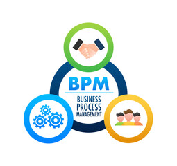 BPM : Business Process Management Business concept. Vector stock illustration.