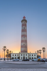 Lighthouse. Barra beach in Aveiro, Portugal. Aveiro Lighthouse. Tallest in Portugal and one of the world's tallest