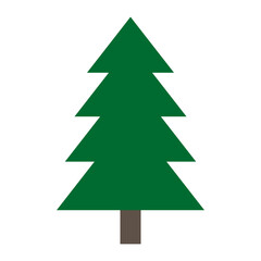 Obraz premium Green Christmas tree illustration. Fir Tree vector illustration and icon.