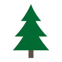 Green Christmas tree illustration. Fir Tree vector illustration and icon.