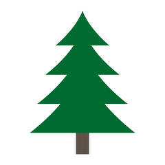 Obraz premium Green Christmas tree illustration. Fir Tree vector illustration and icon.