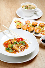 asian food in the restaurant