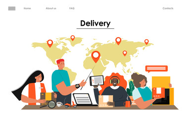 Delivery and global logistic service landing page