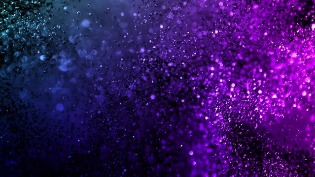 Super Slow Motion Shot of Neon Particle Luxury Background at 1000fps.
