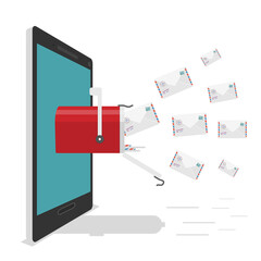 Email marketing flat  concept.