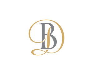 Letter B and D Logo Icon 001 - obrazy, fototapety, plakaty
