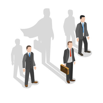 Leadership isometric flat  concept.