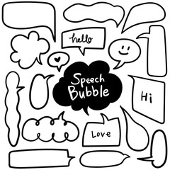 Obraz premium 손으로 그린 말풍선 낙서 장식 세트 일러스트