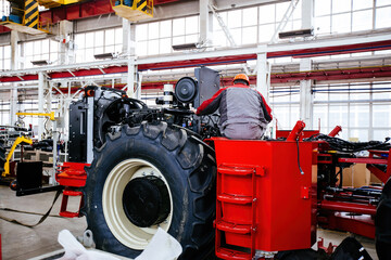 The process of assembling agricultural tractors and harvesters