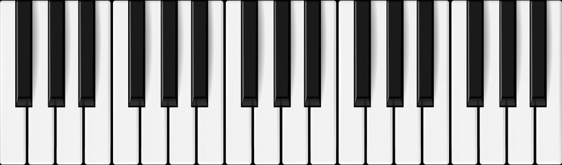 Vector realistic piano keys. Music theme design. © Siarhei