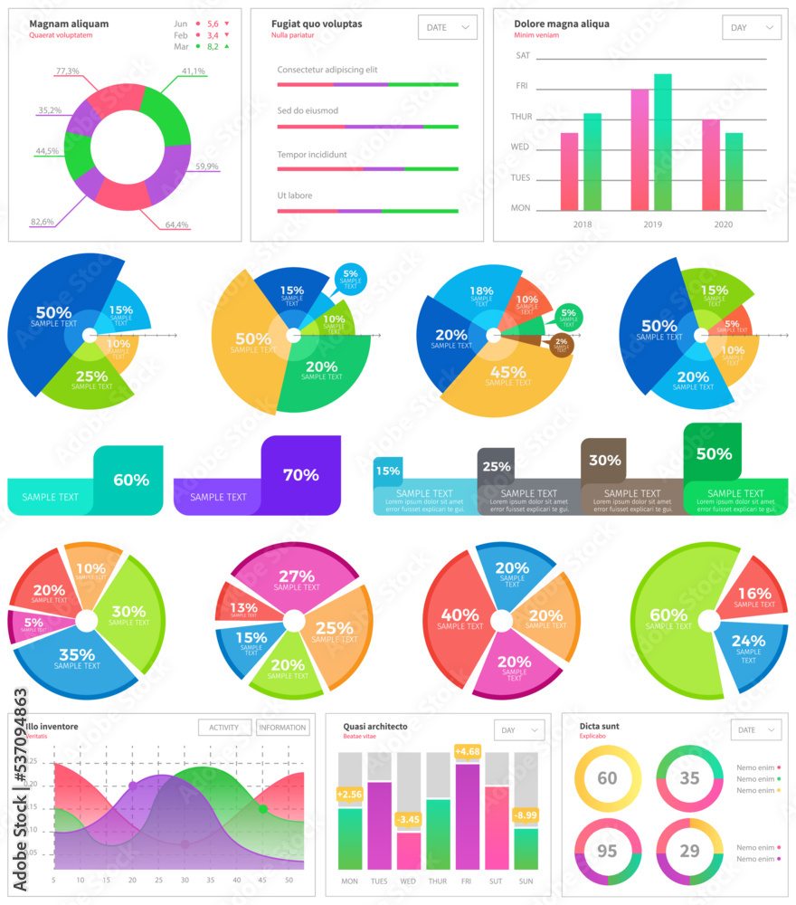 Poster infographic chart vector template. annual statistics curve graph design. market data diagrams. graph