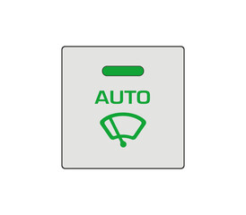 Automobile windshield wiper fixing button. Car windshield wiper settings. Modern car sketch dashboard illustration. Editable line icon.