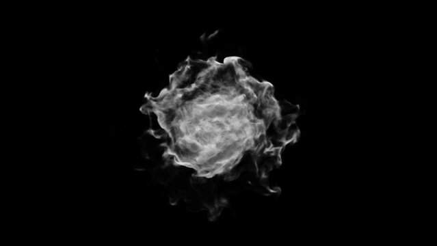 Smoke Animation design on black background. Overlay on background.3D Illustration design.
