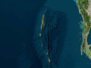 Andaman and Nicobar, India. High-res satellite. No legend