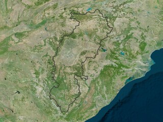 Chhattisgarh, India. High-res satellite. No legend