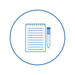 Notepad writing pad pencil icon | Circle version icon |