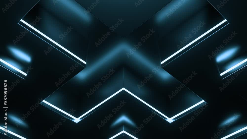 Poster abstract technology background with bright neon lights. design. bright geometric pattern with a cros