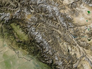 Jammu and Kashmir, India. Low-res satellite. No legend