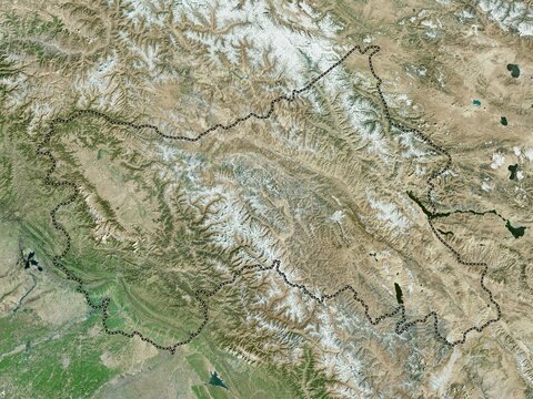 Jammu and Kashmir, India. High-res satellite. No legend