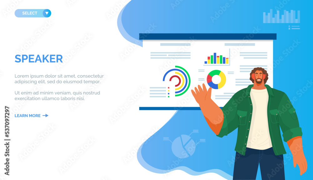 Poster data analytics information and development statistics. web analysis measure, product testing technol