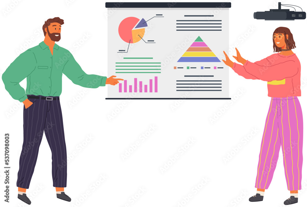 Poster data analysis concept. people analyzing growth charts. business data researching. increase sales and