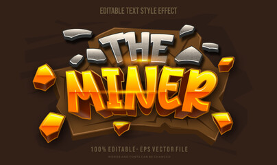 Fancy editable text style with mobile game theme. Vector Illustration © bill81
