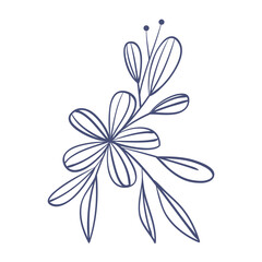 flower with leafs sketch