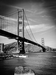 Vertical shot of the Golden Gate Bridge