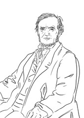 Wagner, Richard 1813-1883, based on Franz Hanfstaengl 's photography, 1871