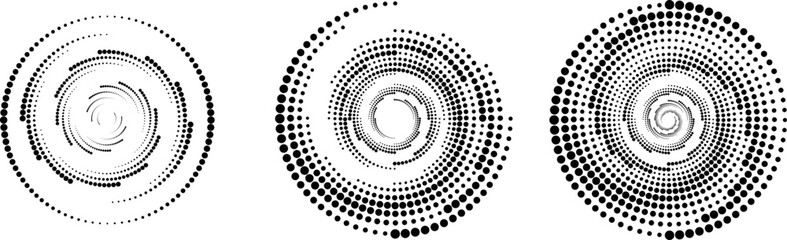 Halftone dots in circle form. round logo . vector dotted frame . design element