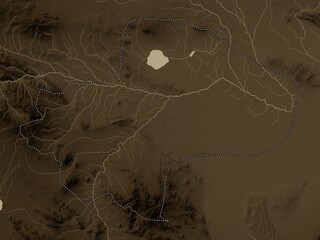 Qom, Iran. Sepia. No legend