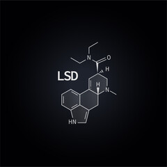 LSD chemical formula icon, graphic element. Vector illustration