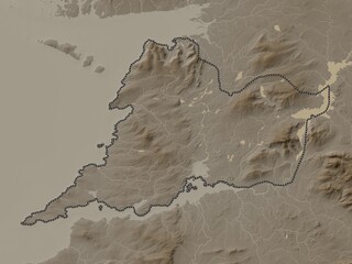 Clare, Ireland. Sepia. No legend