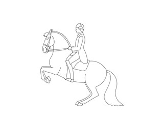 Classic dressage, trick on a horse