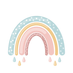 Cute rainbow icon in flat style isolated on white background.