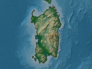 Sardegna, Italy. Physical. No legend