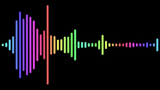 Dynamic equalizer visual effect, Abstract sound waves, Digital simple equalizer (sound wave), on isolated background.