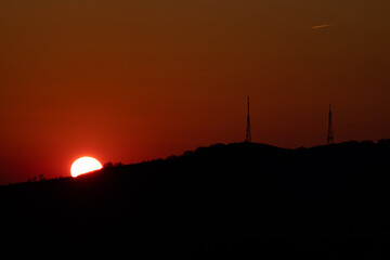 sunset over the hills
