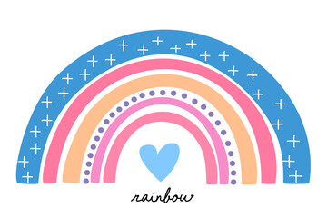 Rainbow hand drawn with vector for decoration , background , illustration 