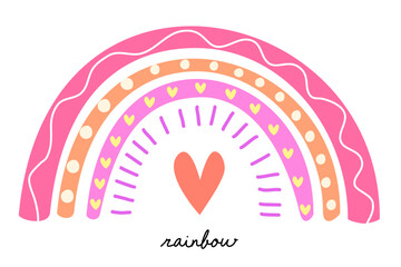 Rainbow hand drawn with vector for decoration , background , illustration 