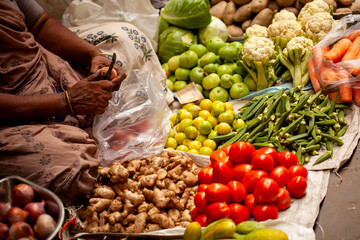 Vegetable stall on the market